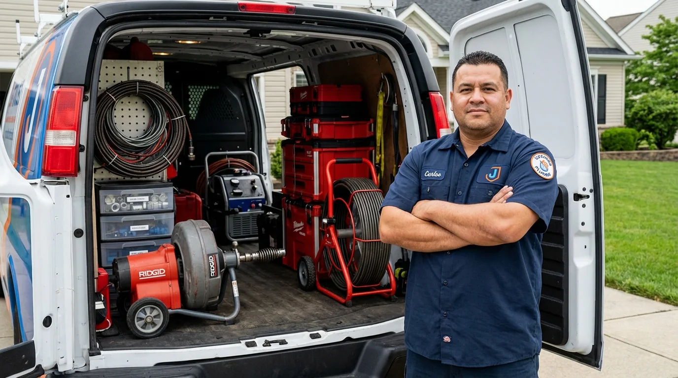 Professional drain cleaning equipment and Johns Plumbing LLC plumber in Melbourne Beach