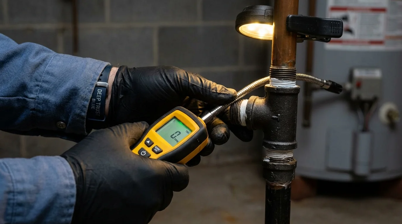 Gas leak detection with electronic sniffer by Johns Plumbing LLC in Melbourne Beach